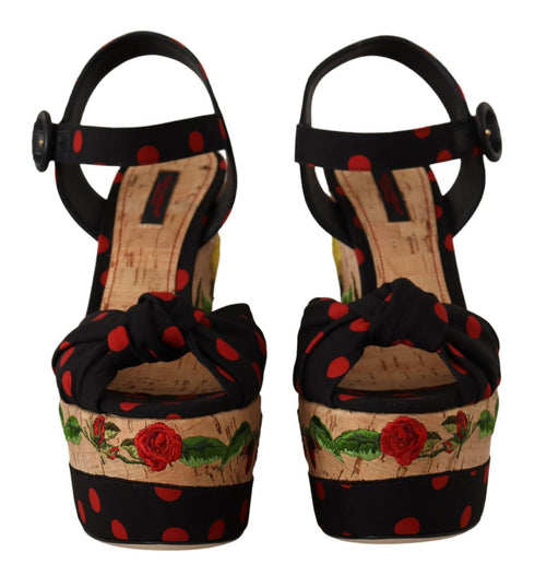 Dolce & Gabbana Multicolor Platform Wedges Sandals Charmeuse Shoes - Women’s Heels